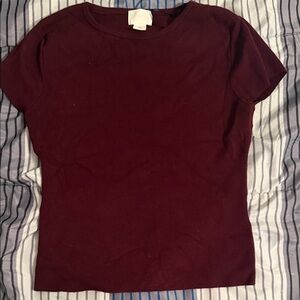 H&M Deep Burgundy Short Sleeve Tee